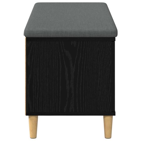 VidaXL Ławka w przedpokoju z poduszką Czarny Dąb 100 x 38 x 46 cm