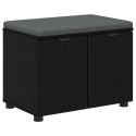 VidaXL Ławka w przedpokoju z poduszką Czarny Dąb 60 x 38 x 46 cm