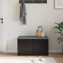 VidaXL Ławka w przedpokoju z poduszką Czarny Dąb 80 x 38 x 46 cm