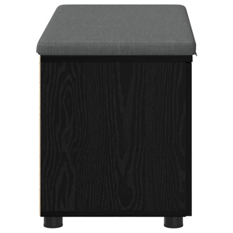 VidaXL Ławka w przedpokoju z poduszką Czarny Dąb 80 x 38 x 46 cm