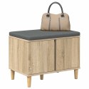 VidaXL Ławka w przedpokoju z poduszką Dąb Sonoma 60 x 38 x 46 cm
