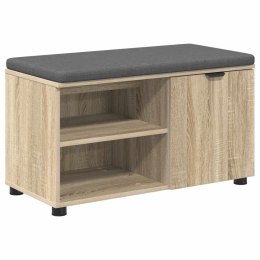 VidaXL Ławka w przedpokoju z poduszką Dąb Sonoma 80 x 38 x 46 cm