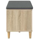 VidaXL Ławka w przedpokoju z poduszką Dąb Sonoma 80 x 38 x 46 cm