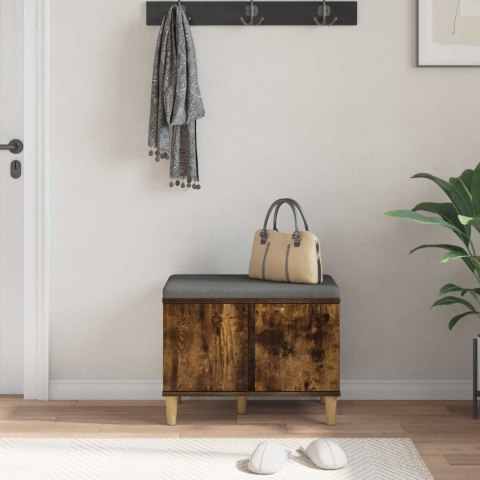 VidaXL Ławka w przedpokoju z poduszką Dąb Wędzony 60 x 38 x 46 cm