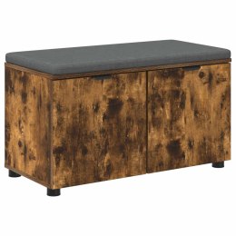 VidaXL Ławka w przedpokoju z poduszką Dąb Wędzony 80 x 38 x 46 cm