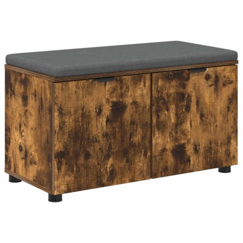 VidaXL Ławka w przedpokoju z poduszką Dąb Wędzony 80 x 38 x 46 cm