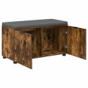 VidaXL Ławka w przedpokoju z poduszką Dąb Wędzony 80 x 38 x 46 cm