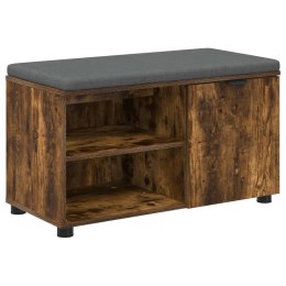 VidaXL Ławka w przedpokoju z poduszką Dąb Wędzony 80 x 38 x 46 cm