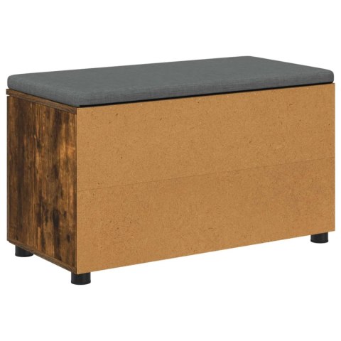 VidaXL Ławka w przedpokoju z poduszką Dąb Wędzony 80 x 38 x 46 cm