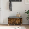 VidaXL Ławka w przedpokoju z poduszką Dąb Wędzony 80 x 38 x 46 cm
