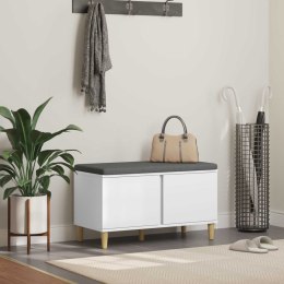 VidaXL Ławka w przedpokoju z poduszką z drzwiami Biały 80 x 38 x 46 cm