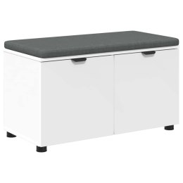 VidaXL Ławka w przedpokoju z poduszką z półką Biały 80 x 38 x 46 cm