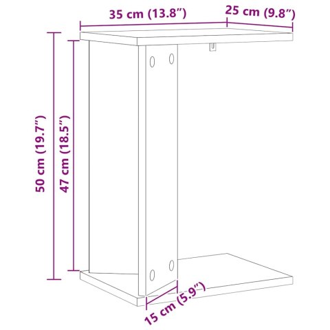 VidaXL Stolik końcowy Biały 35 x 25 x 50 cm Materiał drewnopochodny