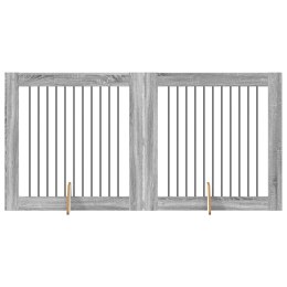 VidaXL Bramka dla psów z podpórkami 2 pcs Szary Sonoma 100 x 100 cm
