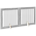 VidaXL Bramka dla psów z podpórkami 2 pcs Szary Sonoma 100 x 100 cm