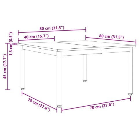VidaXL Stolik kawowy Dąb rzemieślniczy 80 x 80 x 45 cm