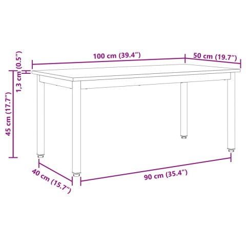 VidaXL Stolik kawowy Szary Sonoma 100 x 50 x 45 cm