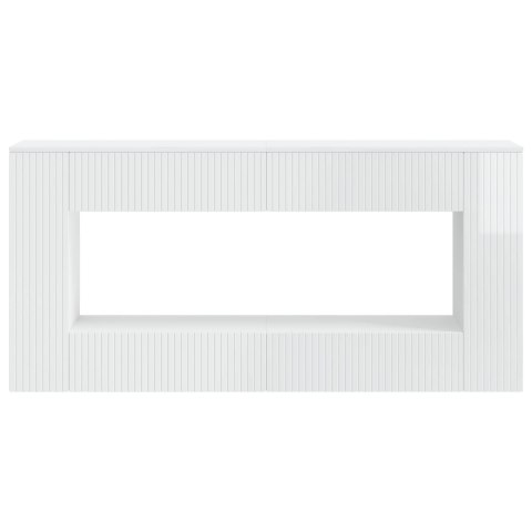 VidaXL Konsola Paski Biały Wysoki Połysk 155 x 29 x 74 cm