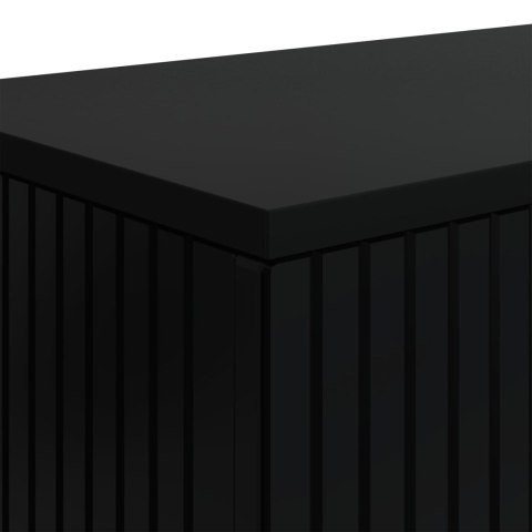 VidaXL Konsola Paski Czarny 155 x 29 x 74 cm Drewno inżynieryjne