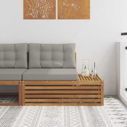 VidaXL Sofa końcowa na zewnątrz 3 Sztuka Naturalny i Jasny Szary