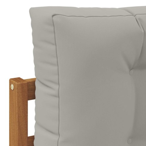 VidaXL Sofa końcowa na zewnątrz 3 Sztuka Naturalny i Jasny Szary