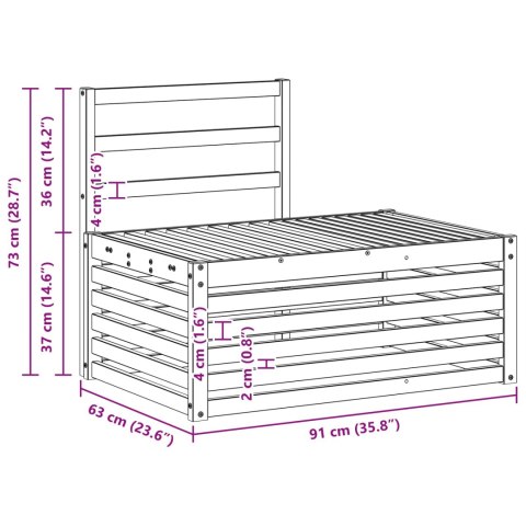 VidaXL Sofa końcowa na zewnątrz Naturalny 91 x 63 x 73 cm
