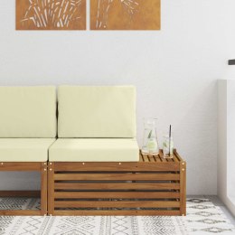 VidaXL Sofa końcowa na zewnątrz z poduszką Naturalny 91 x 63 x 73 cm
