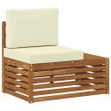 VidaXL Sofa końcowa na zewnątrz z poduszką Naturalny 91 x 63 x 73 cm