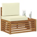 VidaXL Sofa końcowa na zewnątrz z poduszką Naturalny 91 x 63 x 73 cm