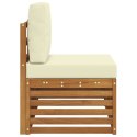VidaXL Sofa końcowa na zewnątrz z poduszką Naturalny 91 x 63 x 73 cm