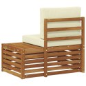 VidaXL Sofa końcowa na zewnątrz z poduszką Naturalny 91 x 63 x 73 cm