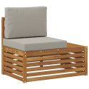 VidaXL Sofa końcowa na zewnątrz z poduszką Naturalny 91 x 63 x 73 cm