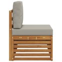 VidaXL Sofa końcowa na zewnątrz z poduszką Naturalny 91 x 63 x 73 cm