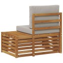 VidaXL Sofa końcowa na zewnątrz z poduszką Naturalny 91 x 63 x 73 cm