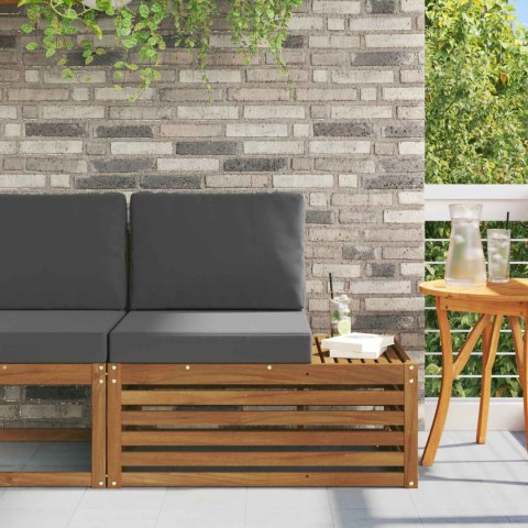 VidaXL Sofa końcowa na zewnątrz z poduszką Naturalny 91 x 63 x 73 cm