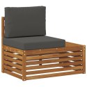 VidaXL Sofa końcowa na zewnątrz z poduszką Naturalny 91 x 63 x 73 cm