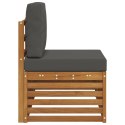 VidaXL Sofa końcowa na zewnątrz z poduszką Naturalny 91 x 63 x 73 cm