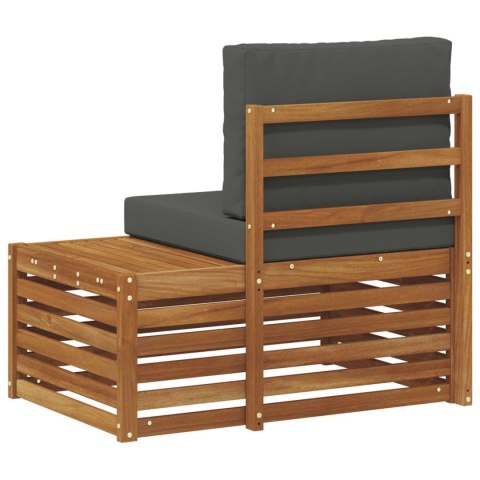VidaXL Sofa końcowa na zewnątrz z poduszką Naturalny 91 x 63 x 73 cm