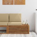 VidaXL Sofa końcowa na zewnątrz z poduszką Naturalny 91 x 63 x 73 cm