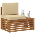 VidaXL Sofa końcowa na zewnątrz z poduszką Naturalny 91 x 63 x 73 cm