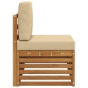 VidaXL Sofa końcowa na zewnątrz z poduszką Naturalny 91 x 63 x 73 cm