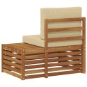 VidaXL Sofa końcowa na zewnątrz z poduszką Naturalny 91 x 63 x 73 cm