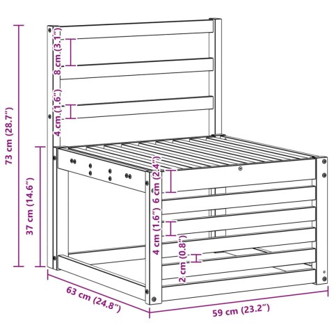 VidaXL Środkowa sofa ogrodowa Lite Drewno Akacji Naturalny