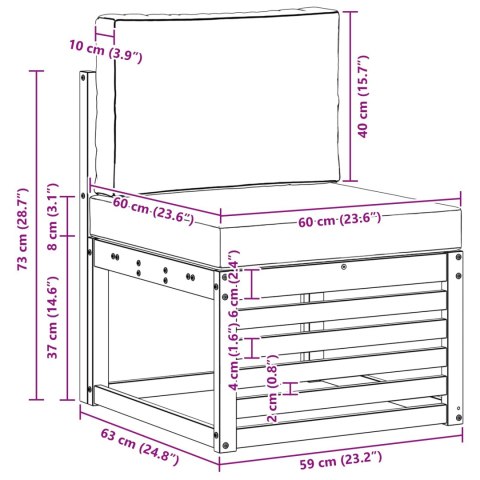 VidaXL Środkowa sofa ogrodowa Lite Drewno Akacji Naturalny