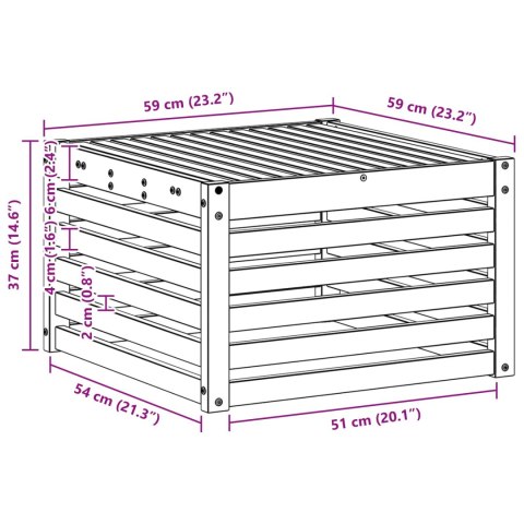 VidaXL Stół na Zewnątrz Lite Drewno Akacji Naturalny 59 x 59 x 37 cm