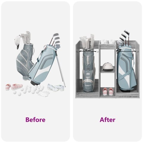 VidaXL Szafka golfowa Gładki Szary Sonoma 102 x 45 x 85,5 cm