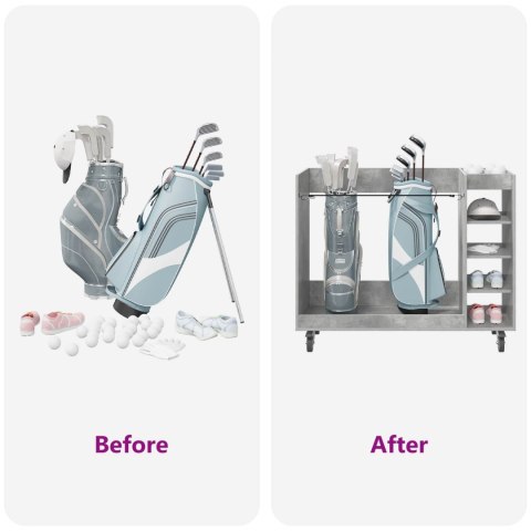 VidaXL Szafka golfowa z kołem Gładki Betonowy szary 120 x 45 x 98 cm