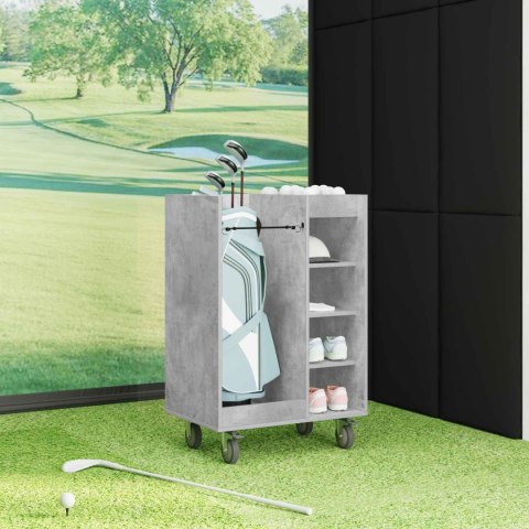 VidaXL Szafka golfowa z kołem Gładki Betonowy szary 65 x 45 x 98 cm