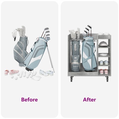 VidaXL Szafka golfowa z kołem Gładki Betonowy szary 90 x 45 x 98 cm