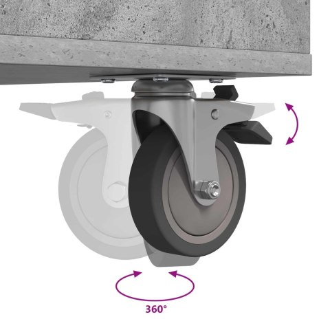 VidaXL Szafka golfowa z kołem Gładki Betonowy szary 90 x 45 x 98 cm